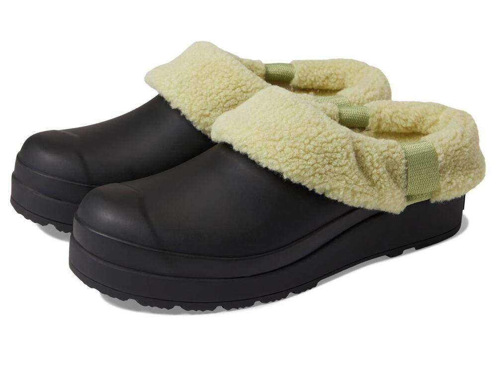 Hunter Play Sherpa Insulated Clog Women’s Black/Green Rubber Shoe NEW Size 8 M